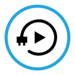 A blue circle is shown on the black background.