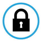 A blue circle is shown on the black background.